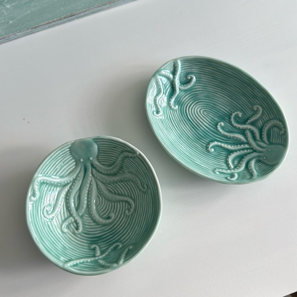 Octopus Set of Decor Round Trinket Candy Dish Oval Jewelry Trinket Dish - Picture 3 of 9